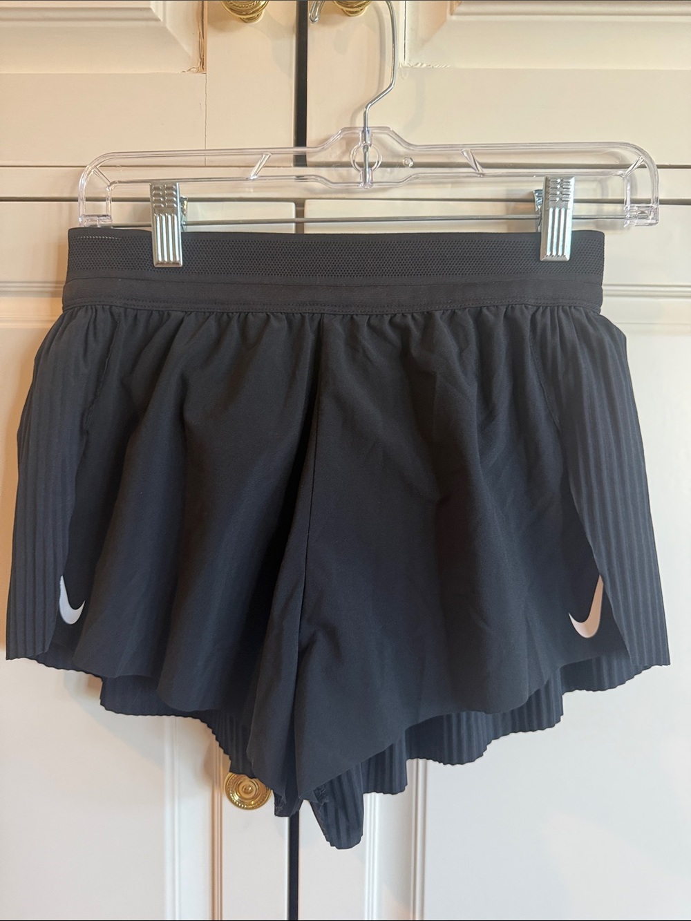 Nike Black Women's Athletic Shorts with Side Pleat Accent